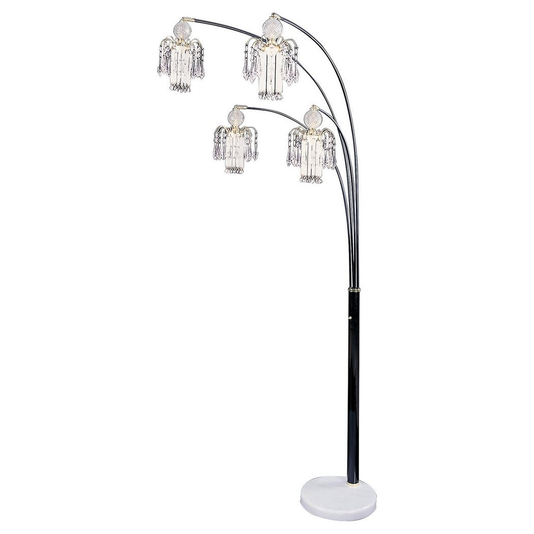 Maisel Floor Lamp with 4 Staggered Shades Black 1771N