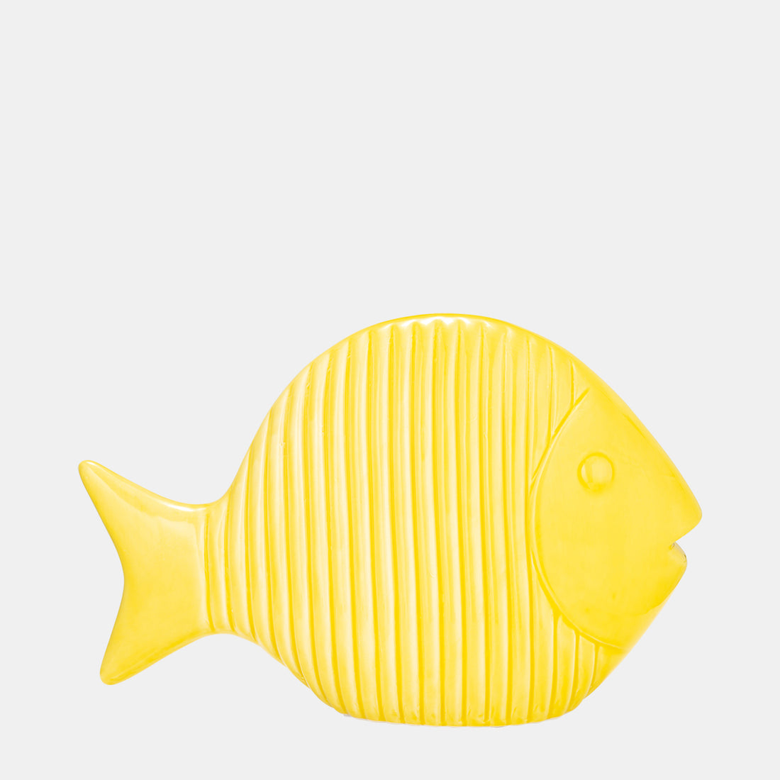 Sagebrook Home Cer,12&quot; V Striped Fish,yellow