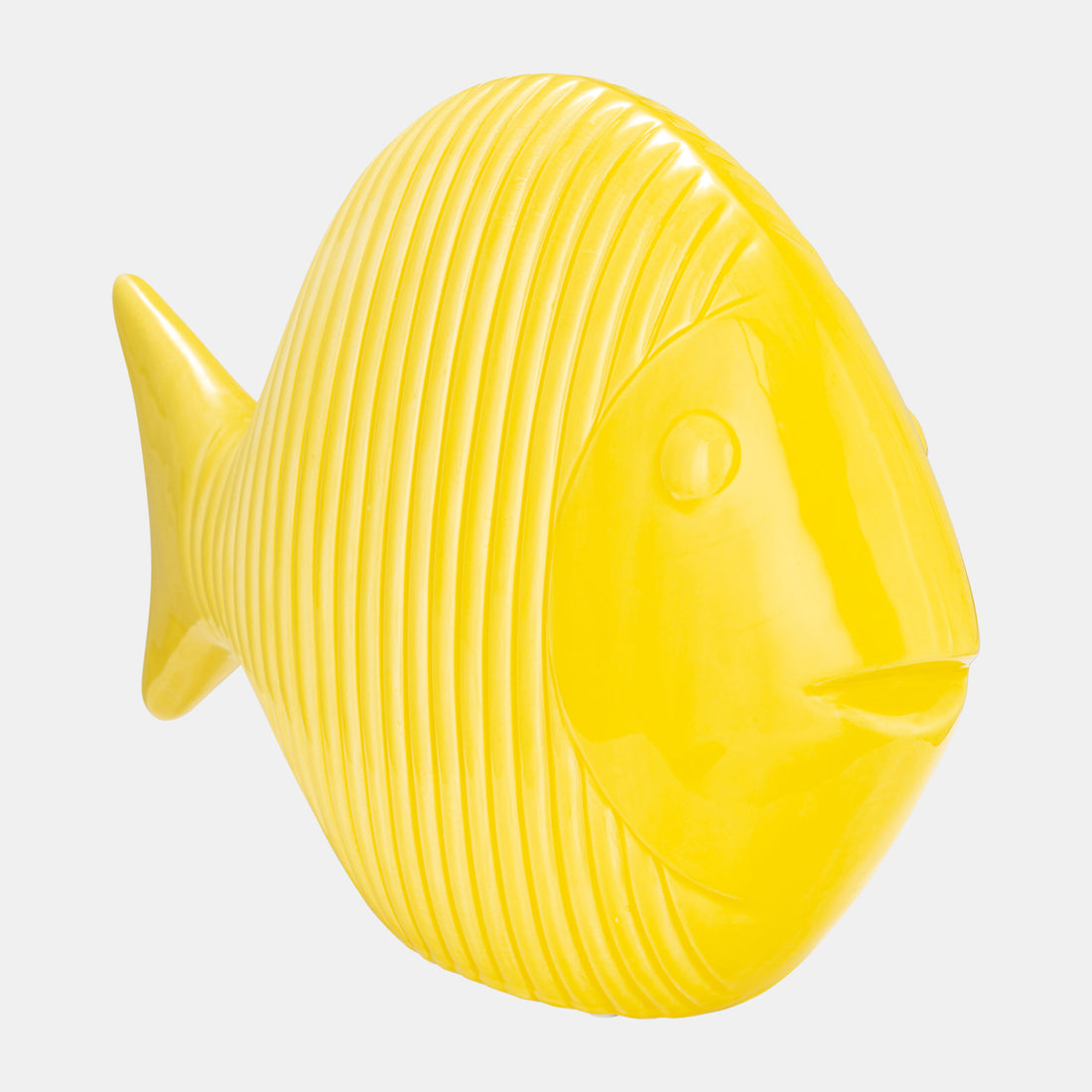 Sagebrook Home Cer,16&quot;,v Striped Fish,yellow
