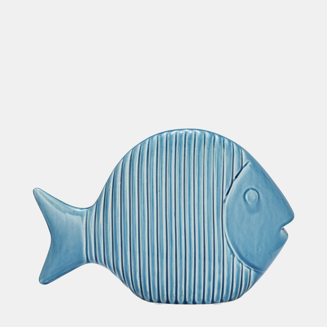 Sagebrook Home Cer,12&quot; V Striped Fish,blue