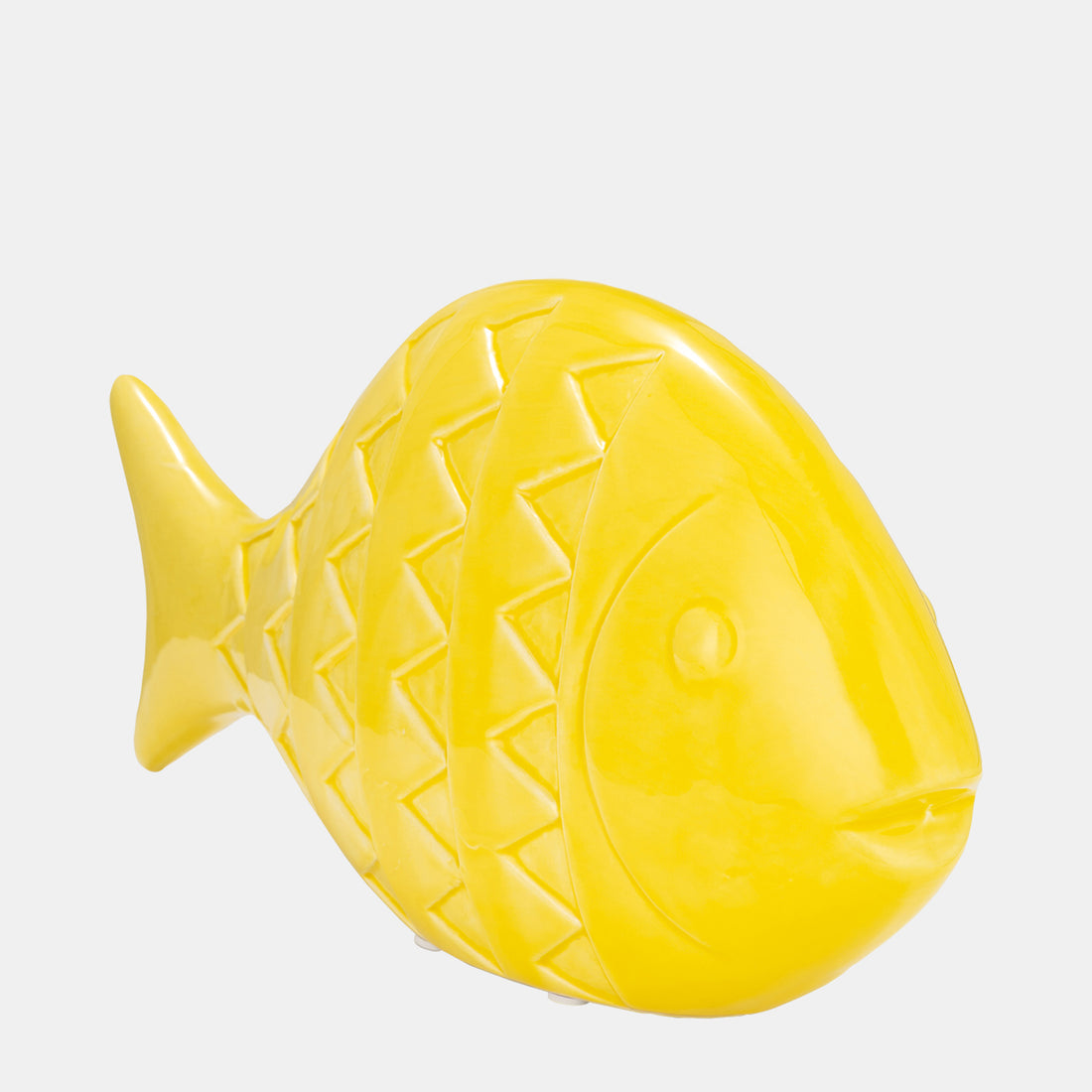 Sagebrook Home Cer,13&quot;,zigzag Scaled Fish,yellow