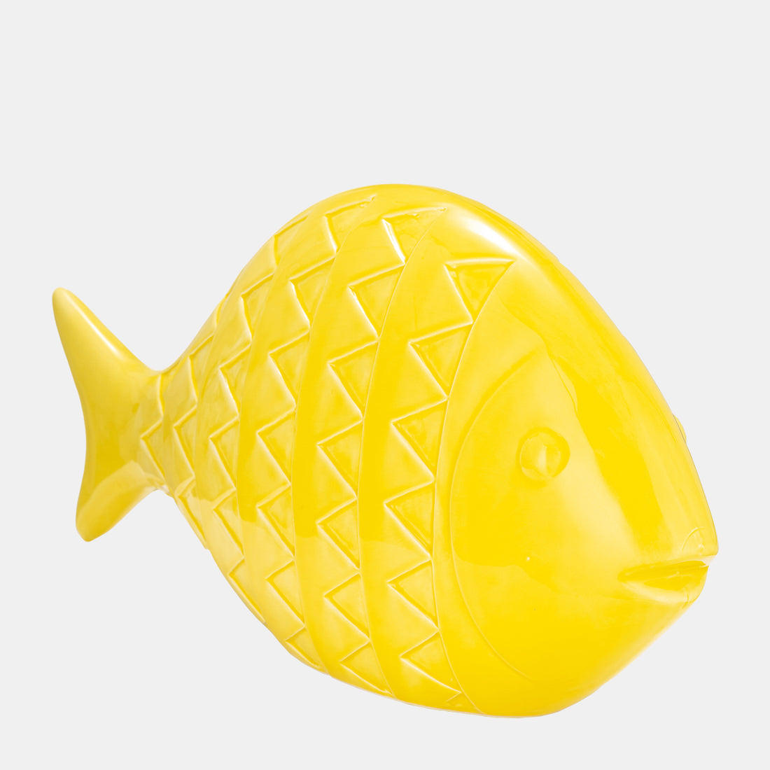 Sagebrook Home Cer,17&quot;,zigzag Scaled Fish,yellow