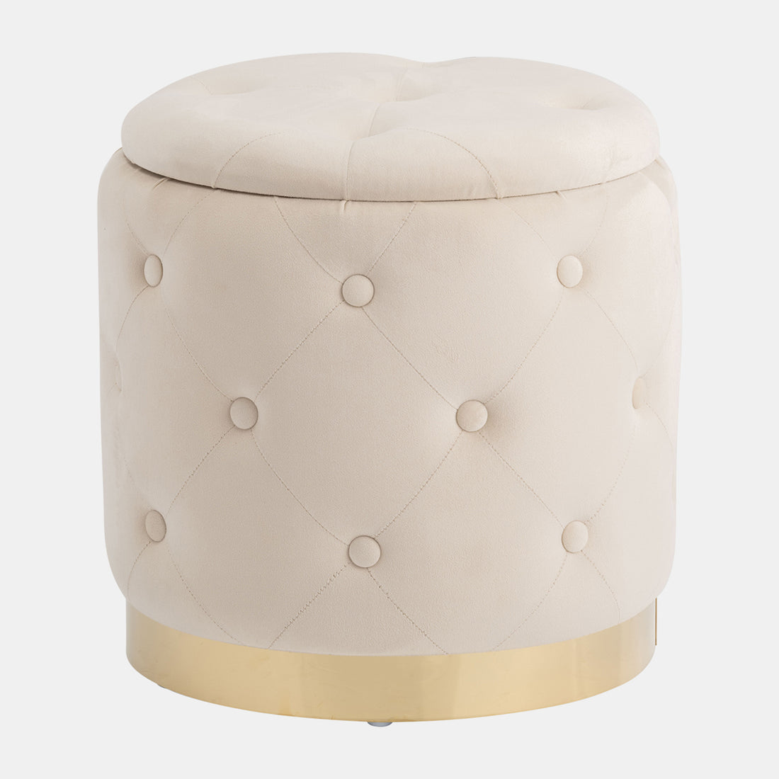 Sagebrook Home S/2 14&quot;/18&quot; Tufted Storage Ottoman, Cream