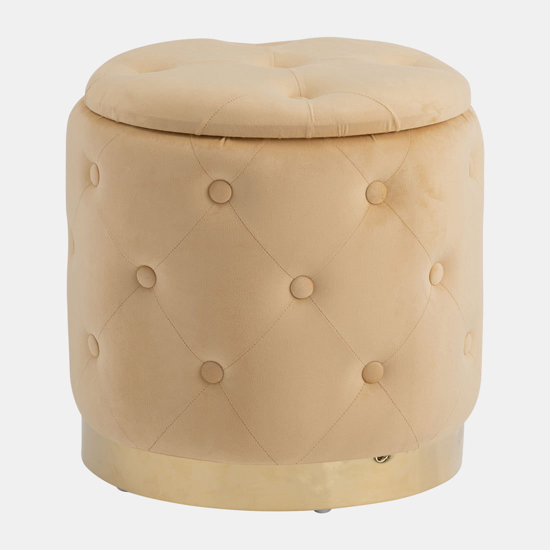 Sagebrook Home S/2 14&quot;/18&quot; Tufted Storage Ottoman, Nude