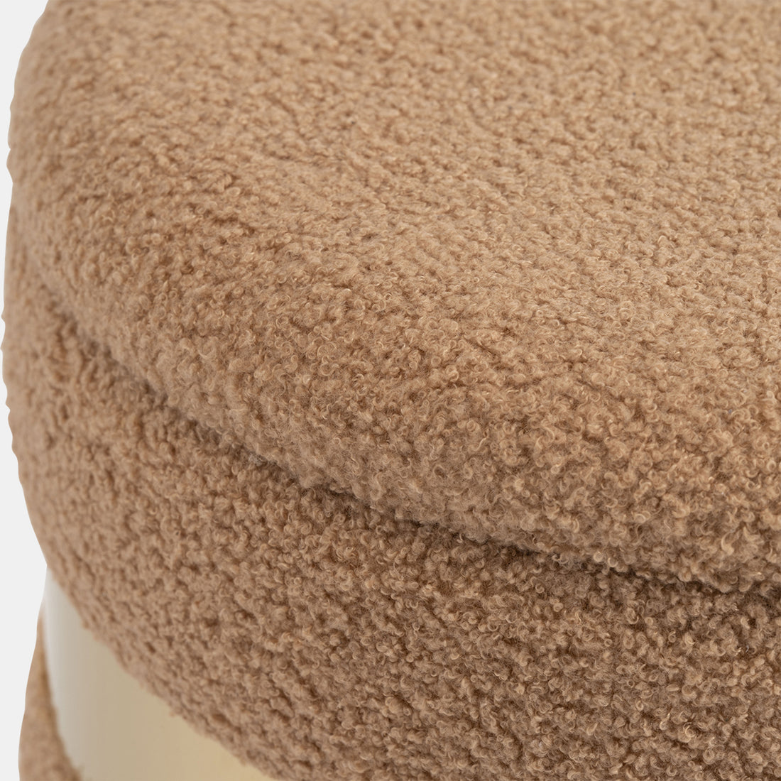 Sagebrook Home S/2 16&quot;/17&quot; Belted Boucle Storage Ottoman, Nutshel