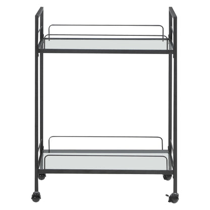 Curltis Serving Cart with Glass Shelves Clear and Black 181065