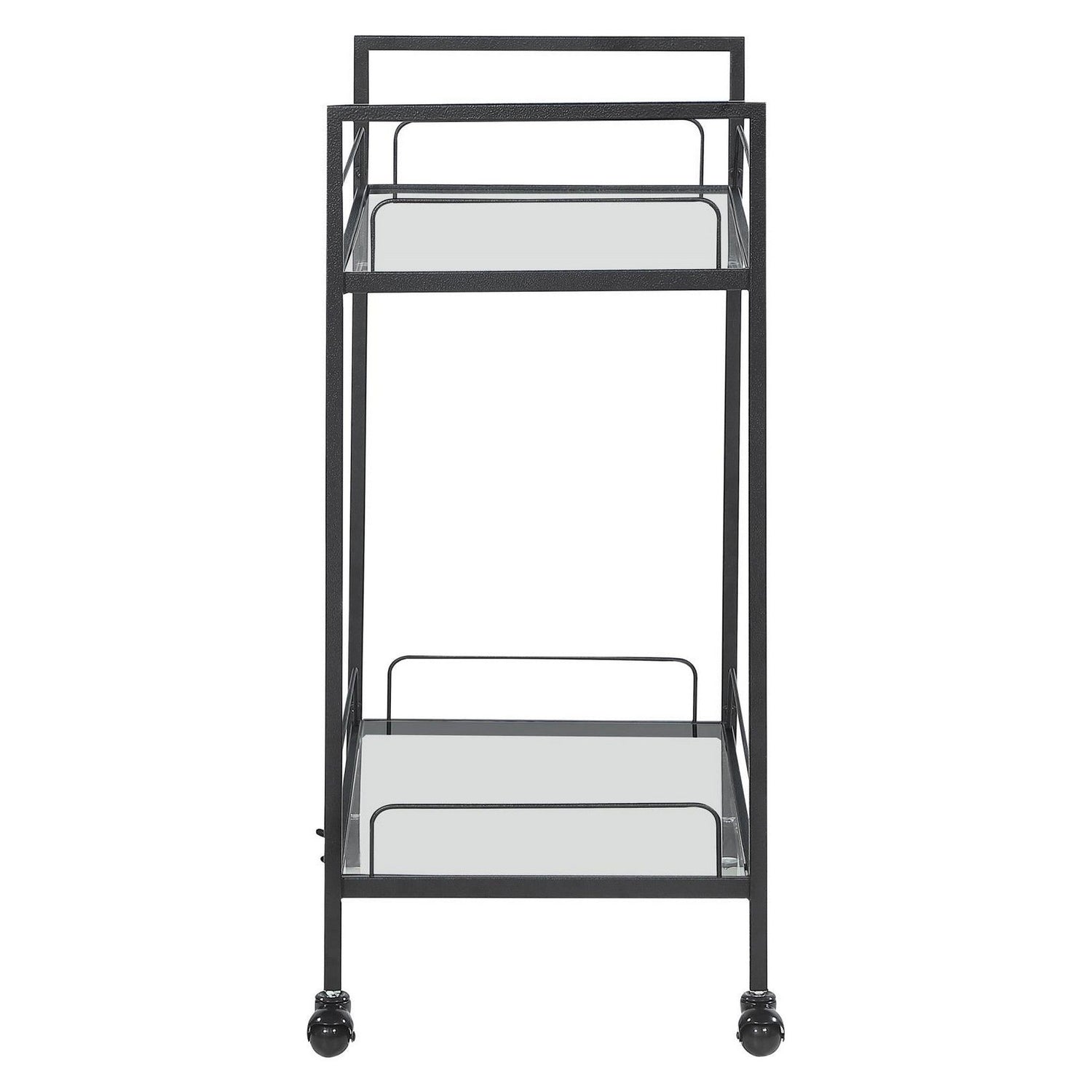 Curltis Serving Cart with Glass Shelves Clear and Black 181065