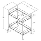 Curltis Serving Cart with Glass Shelves Clear and Black 181065