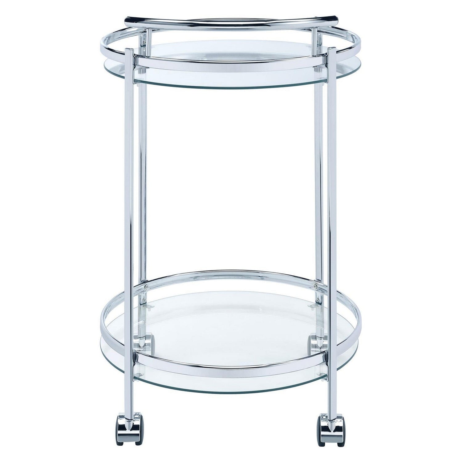 Chrissy Round Glass Bar Cart Chrome 181367