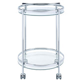 Chrissy Round Glass Bar Cart Chrome 181367