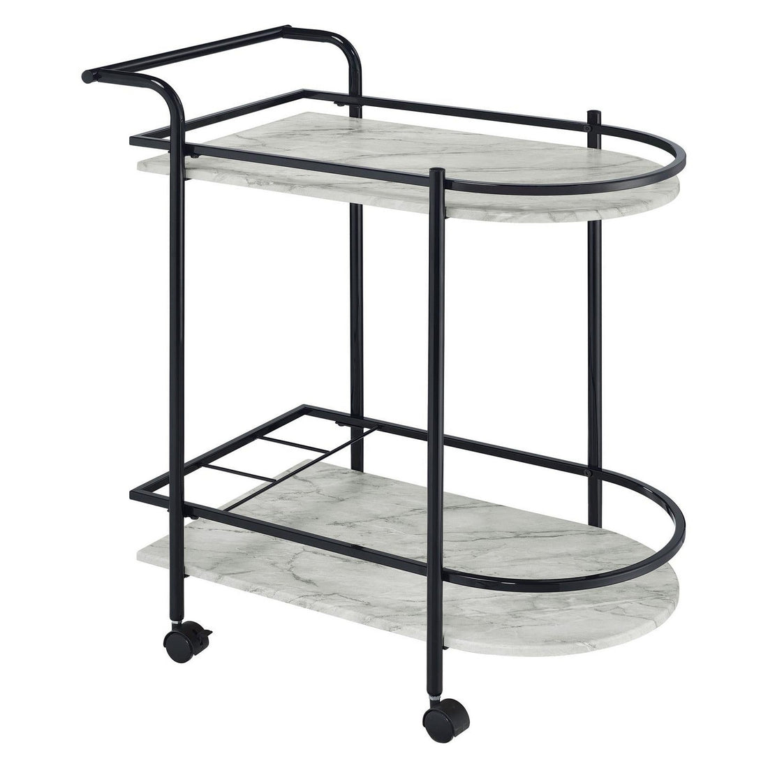 Desiree Rack Bar Cart with Casters Black 181376