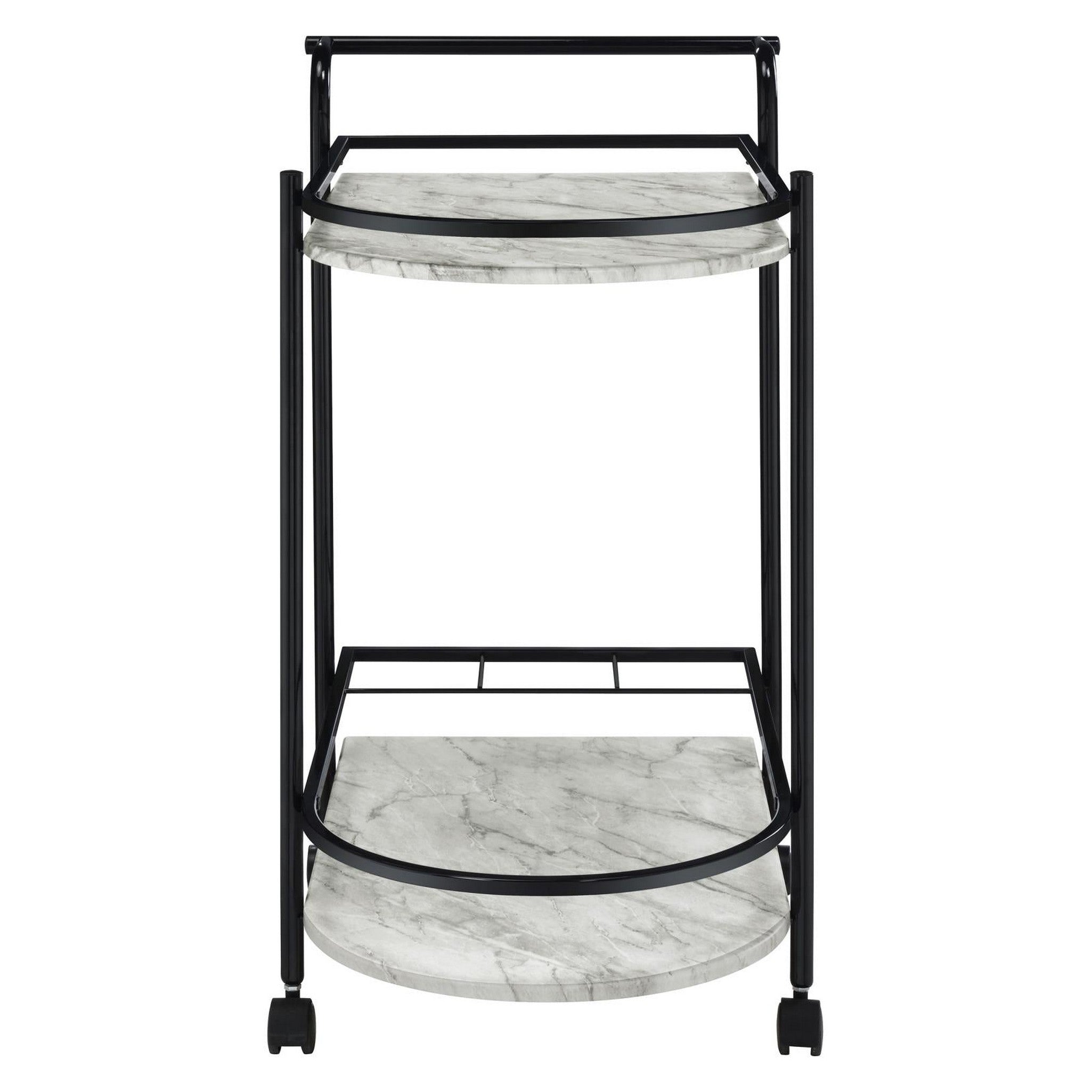 Desiree Rack Bar Cart with Casters Black 181376