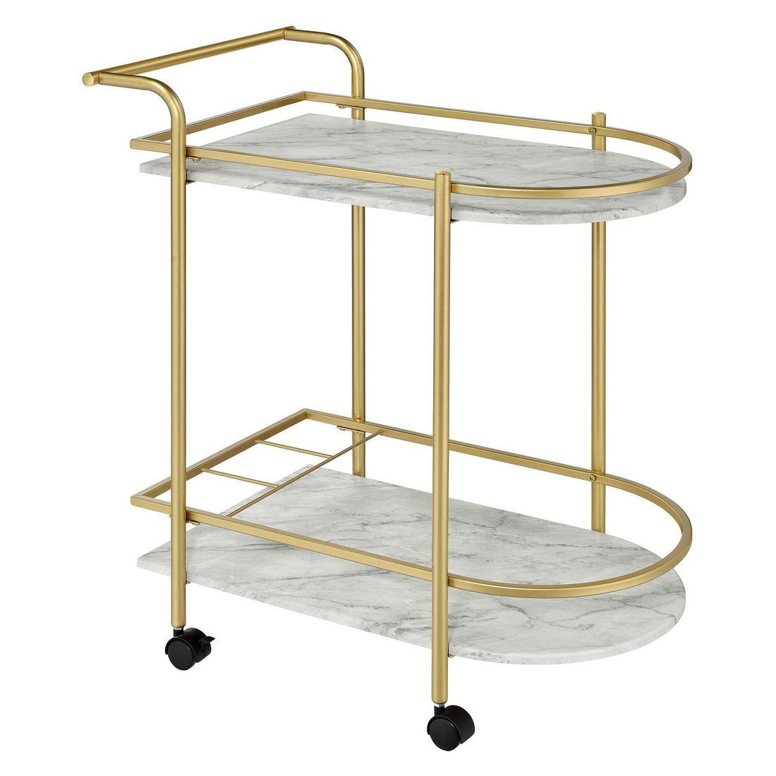 Desiree Rack Bar Cart with Casters Gold 181377