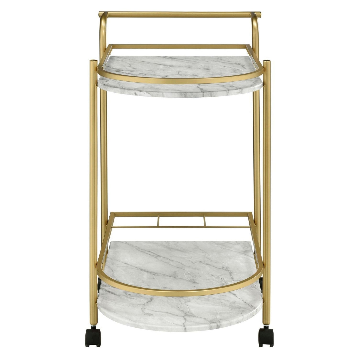 Desiree Rack Bar Cart with Casters Gold 181377