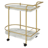 Desiree Rack Bar Cart with Casters Gold 181377