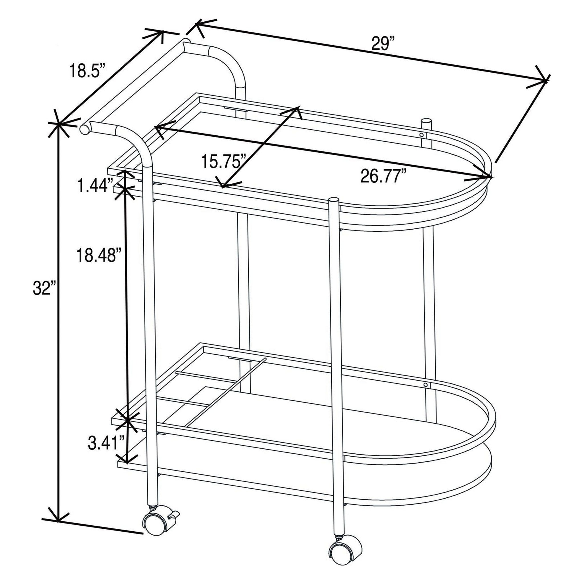 Desiree Rack Bar Cart with Casters Gold 181377