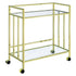 Cara Rectangular Glass Bar Cart Brass 181381