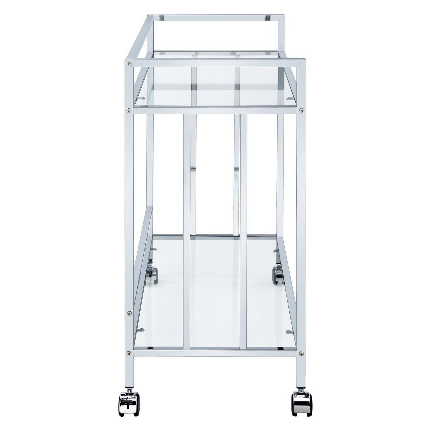 Cara Rectangular Glass Bar Cart Chrome 181382