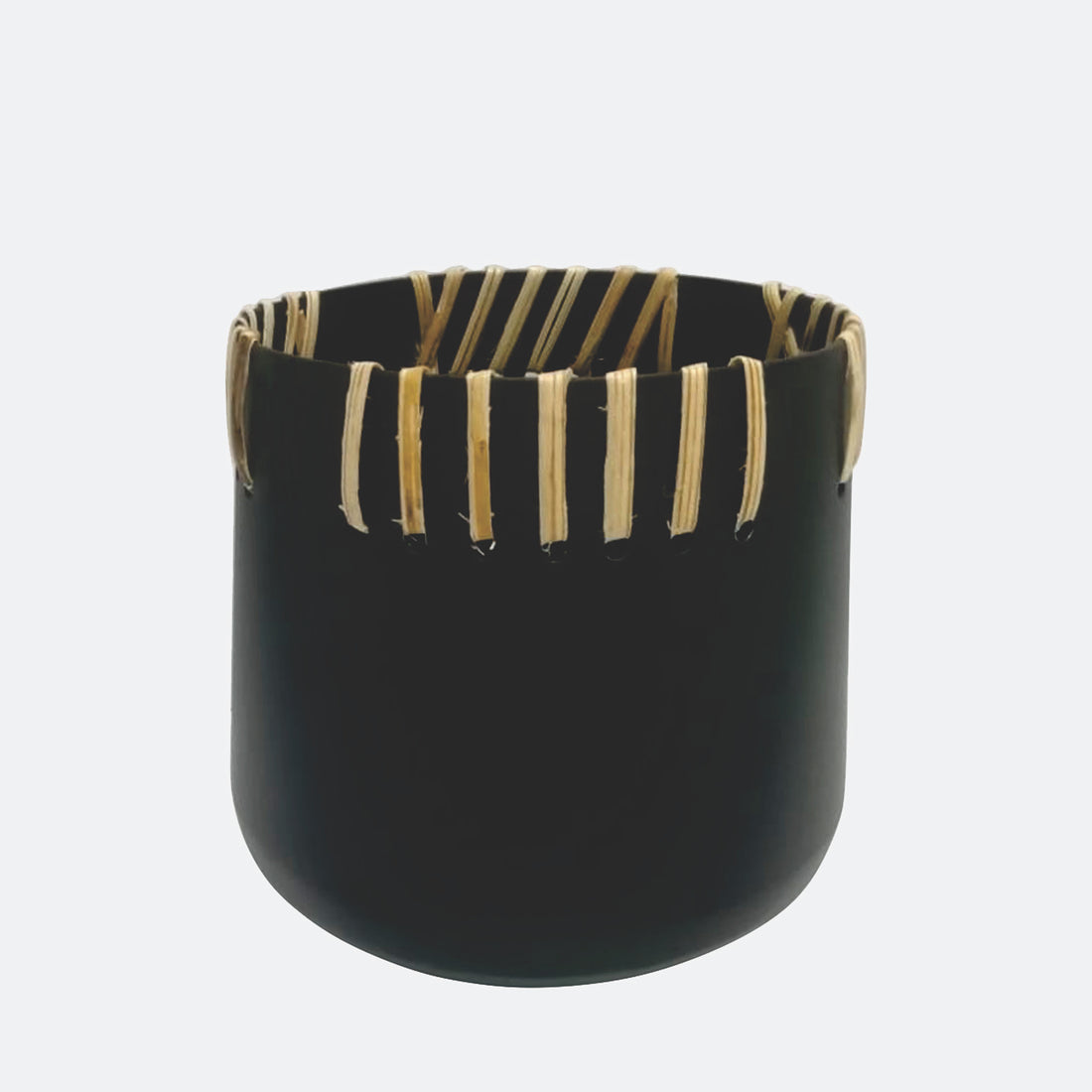 Sagebrook Home Metal, S/3 7/9/10&quot; Planters W Woven Details, Black