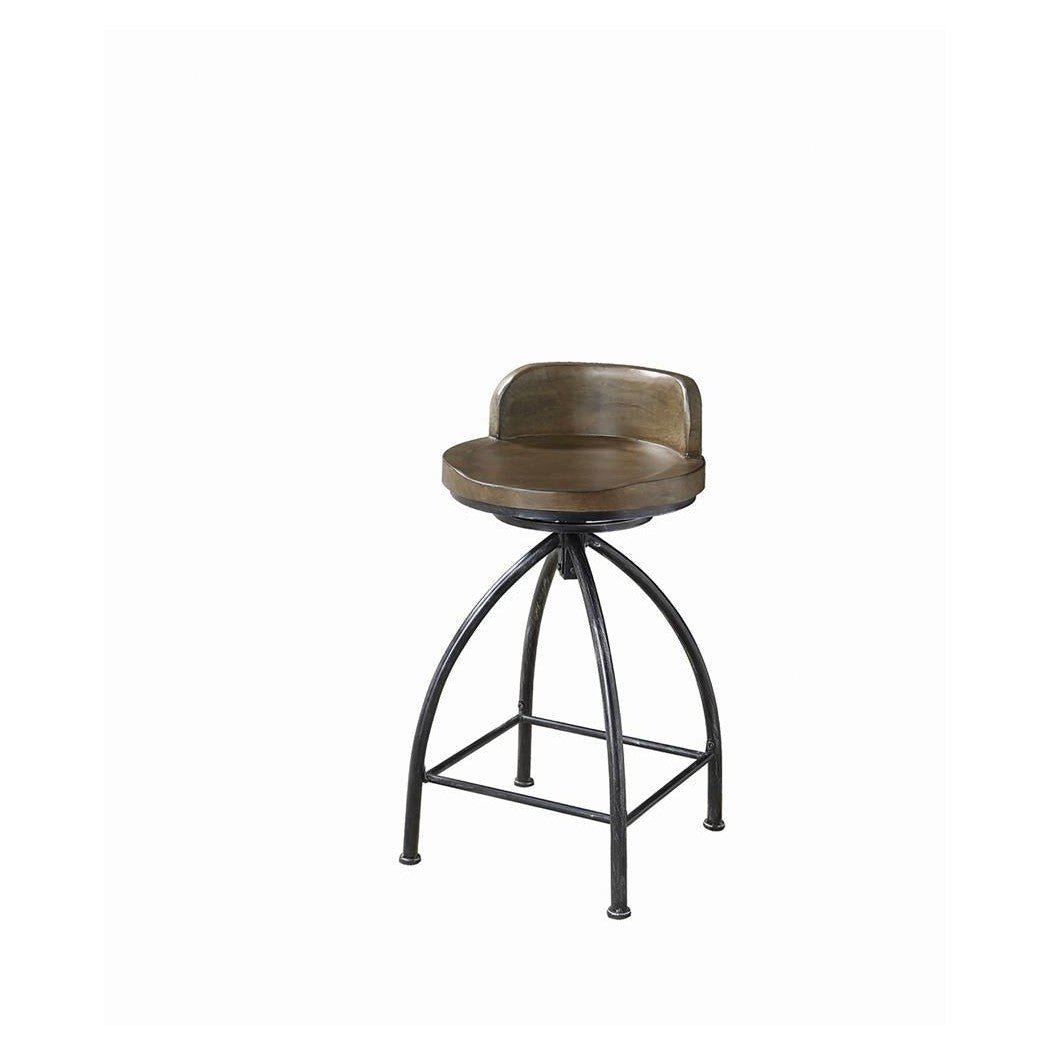 Swivel Counter Height Stool Cognac and Antique Black 182047