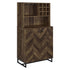 Mendoza 2-door Wine Cabinet Rustic Oak Herringbone and Gunmetal 182082