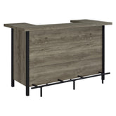 Bellemore Bar Unit with Footrest Grey Driftwood and Black 182105