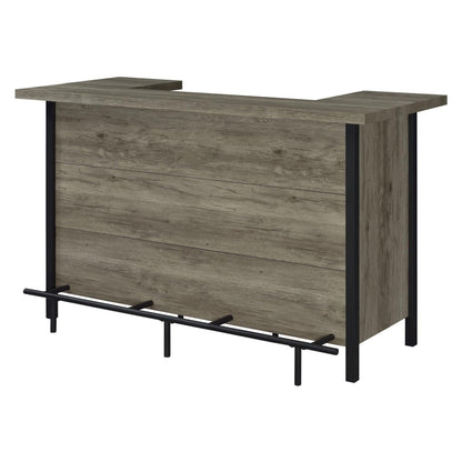 Bellemore Bar Unit with Footrest Grey Driftwood and Black 182105