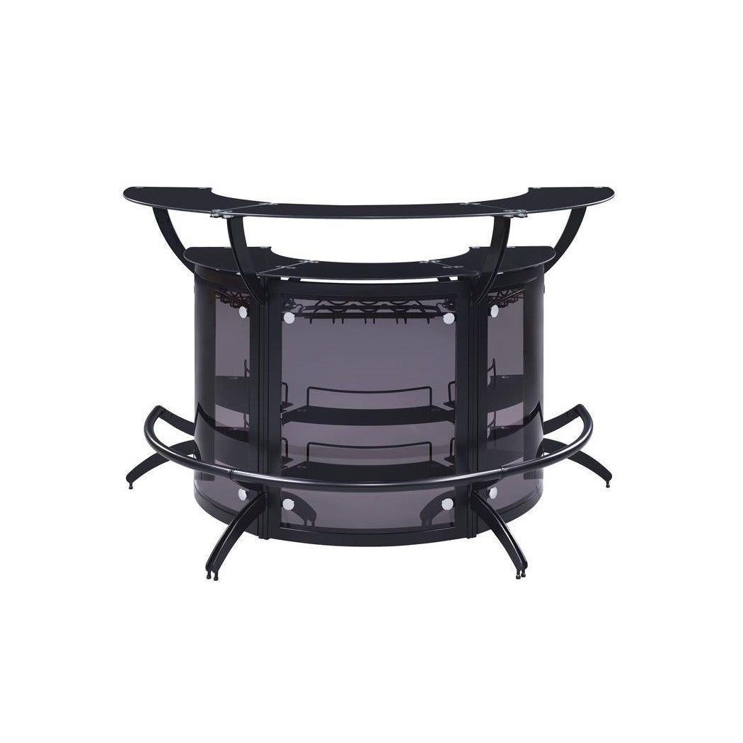 Dallas 3-Bottle Wine Rack Bar Unit Smoked and Black 182135