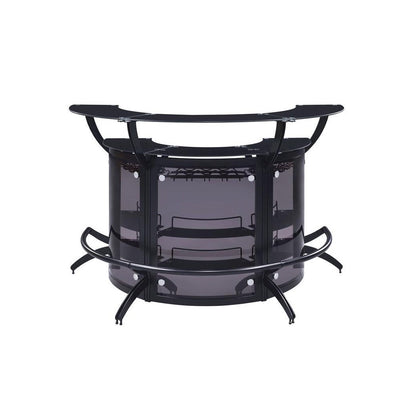Dallas 3-Bottle Wine Rack Bar Unit Smoked and Black 182135