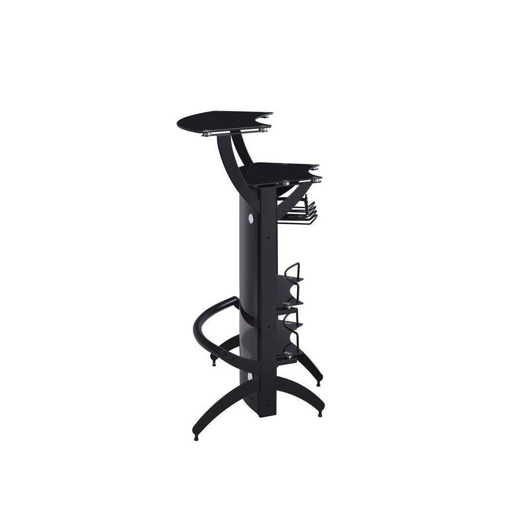 Dallas 3-Bottle Wine Rack Bar Unit Smoked and Black 182135