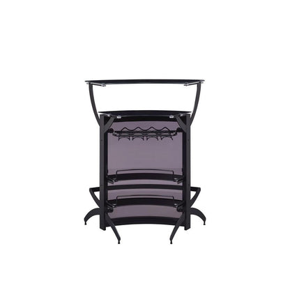 Dallas 3-Bottle Wine Rack Bar Unit Smoked and Black 182135