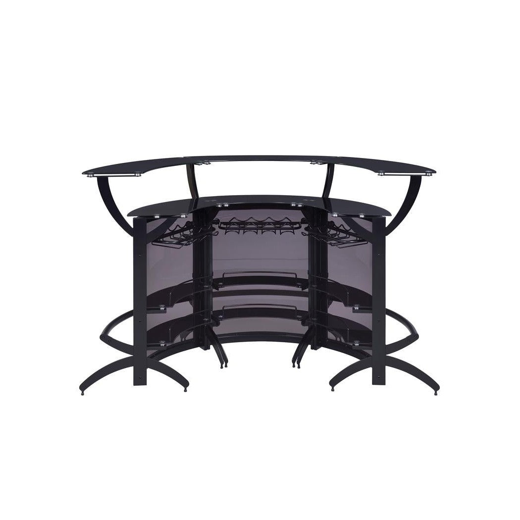 Dallas 3-Bottle Wine Rack Bar Unit Smoked and Black 182135
