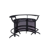 Dallas 3-Bottle Wine Rack Bar Unit Smoked and Black 182135