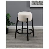 Leonard Upholstered Backless Round Stools White and Black (Set of 2) 182175