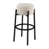 Leonard Upholstered Backless Round Stools White and Black (Set of 2) 182176