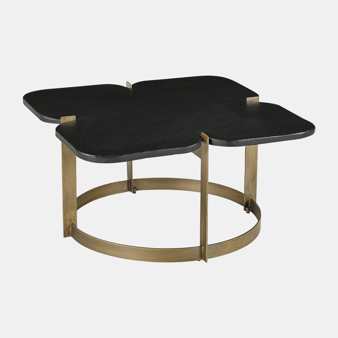 Sagebrook Home Metal, 32x17  Stone Top Coffee Table, Gold/black