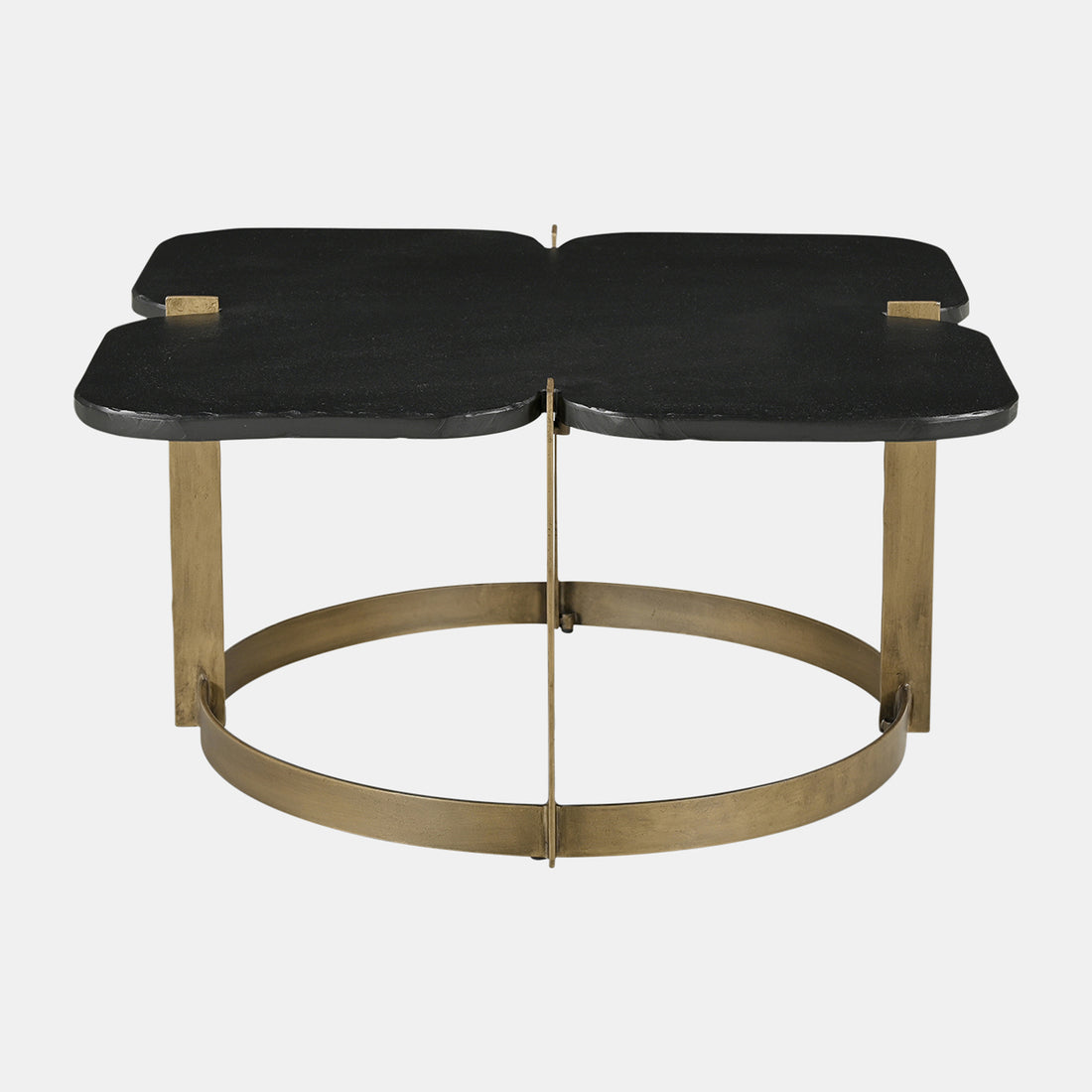 Sagebrook Home Metal, 32x17  Stone Top Coffee Table, Gold/black