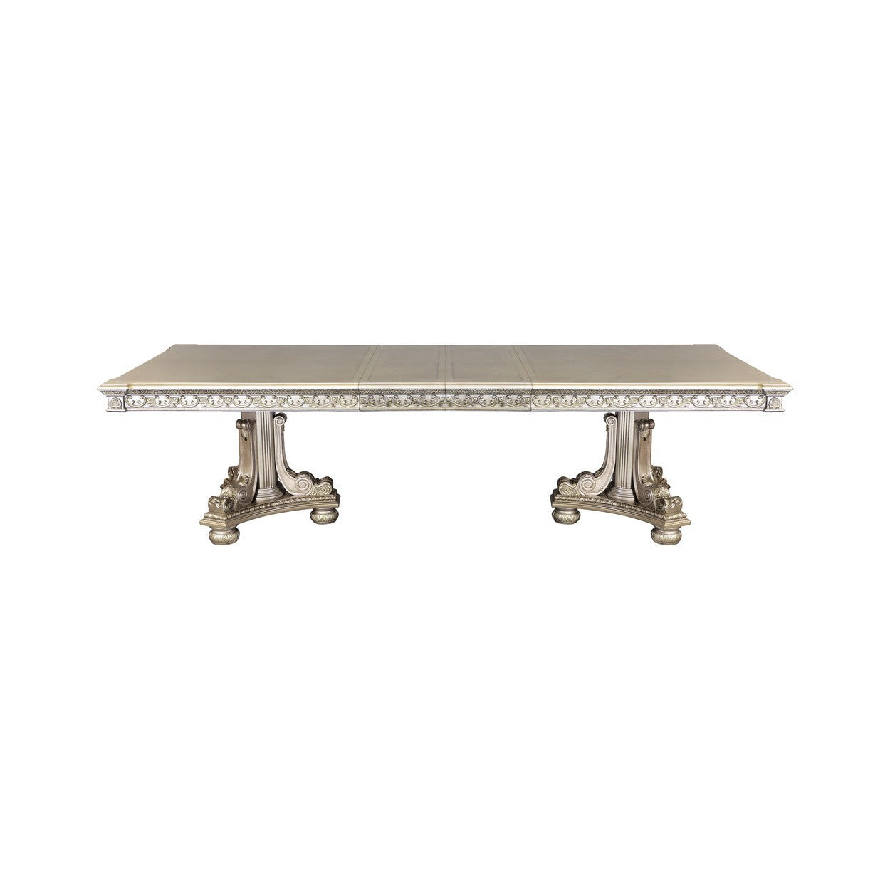 (2) Double Pedestal Table, Platinum Gold Finish 1824PG-112*
