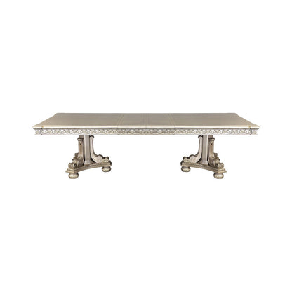 (2) Double Pedestal Table, Platinum Gold Finish 1824PG-112*
