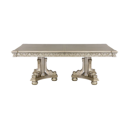(2) Double Pedestal Table, Platinum Gold Finish 1824PG-112*