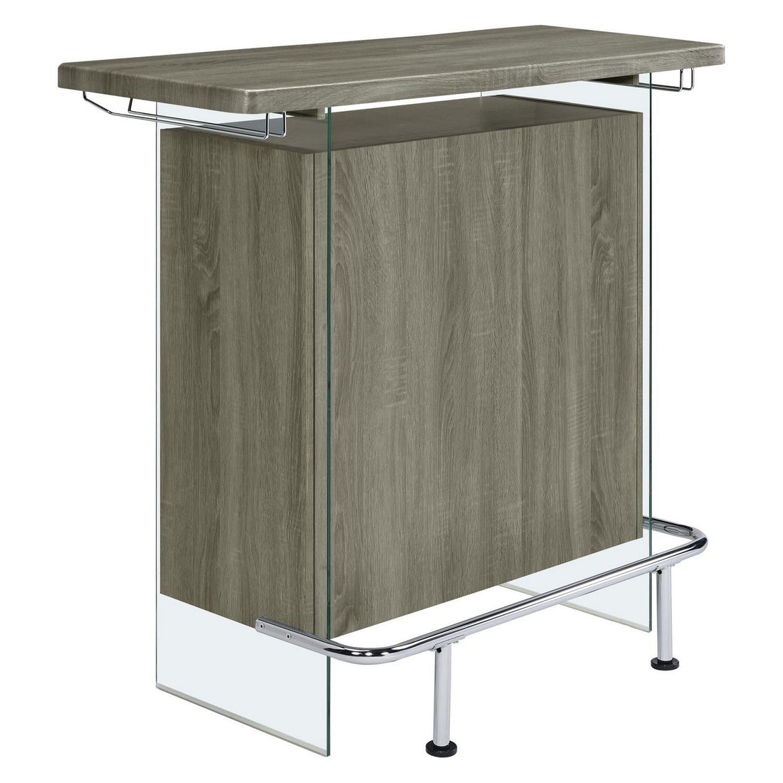 Acosta Rectangular Bar Unit with Footrest and Glass Side Panels 182631