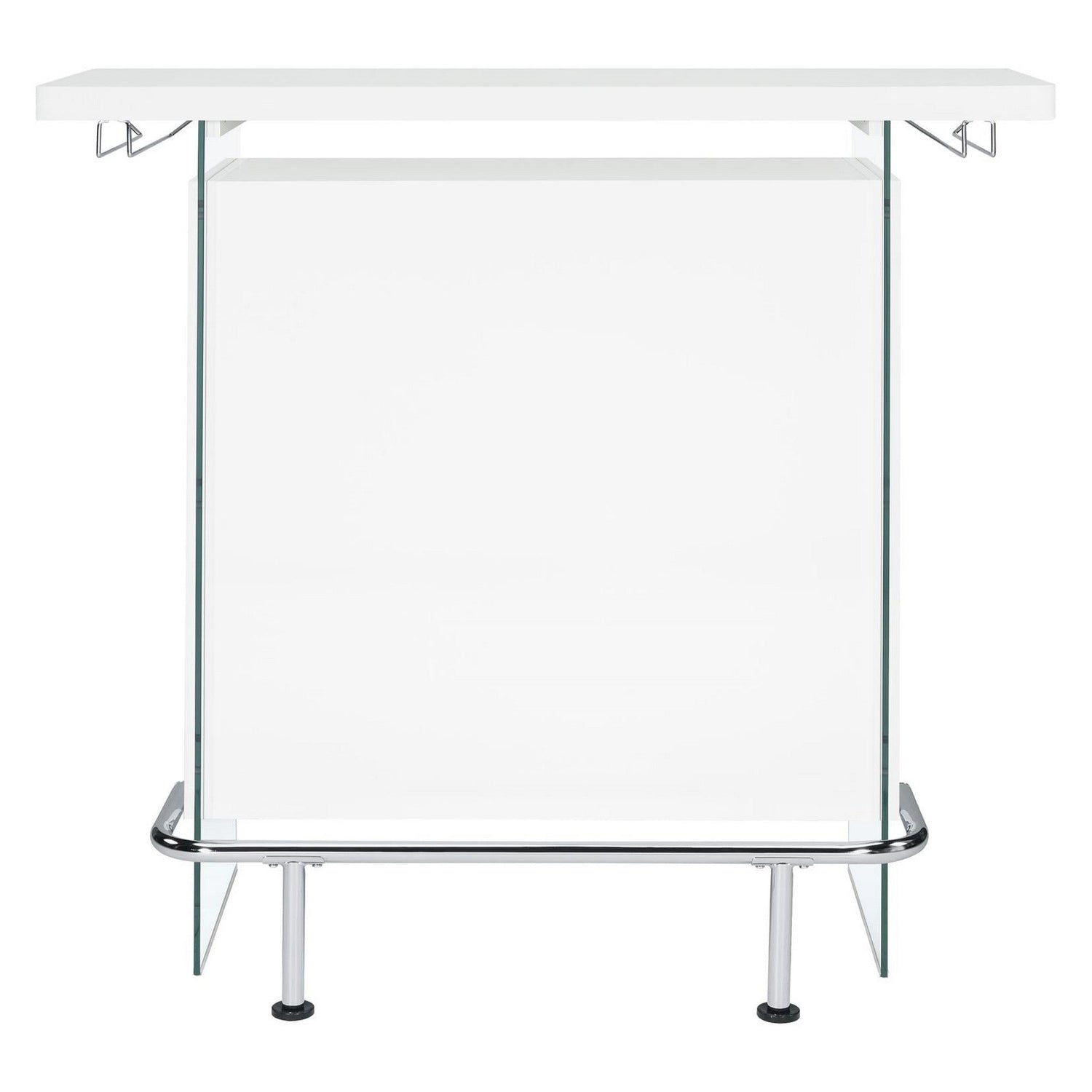 Acosta Rectangular Bar Unit with Footrest and Glass Side Panels 182632