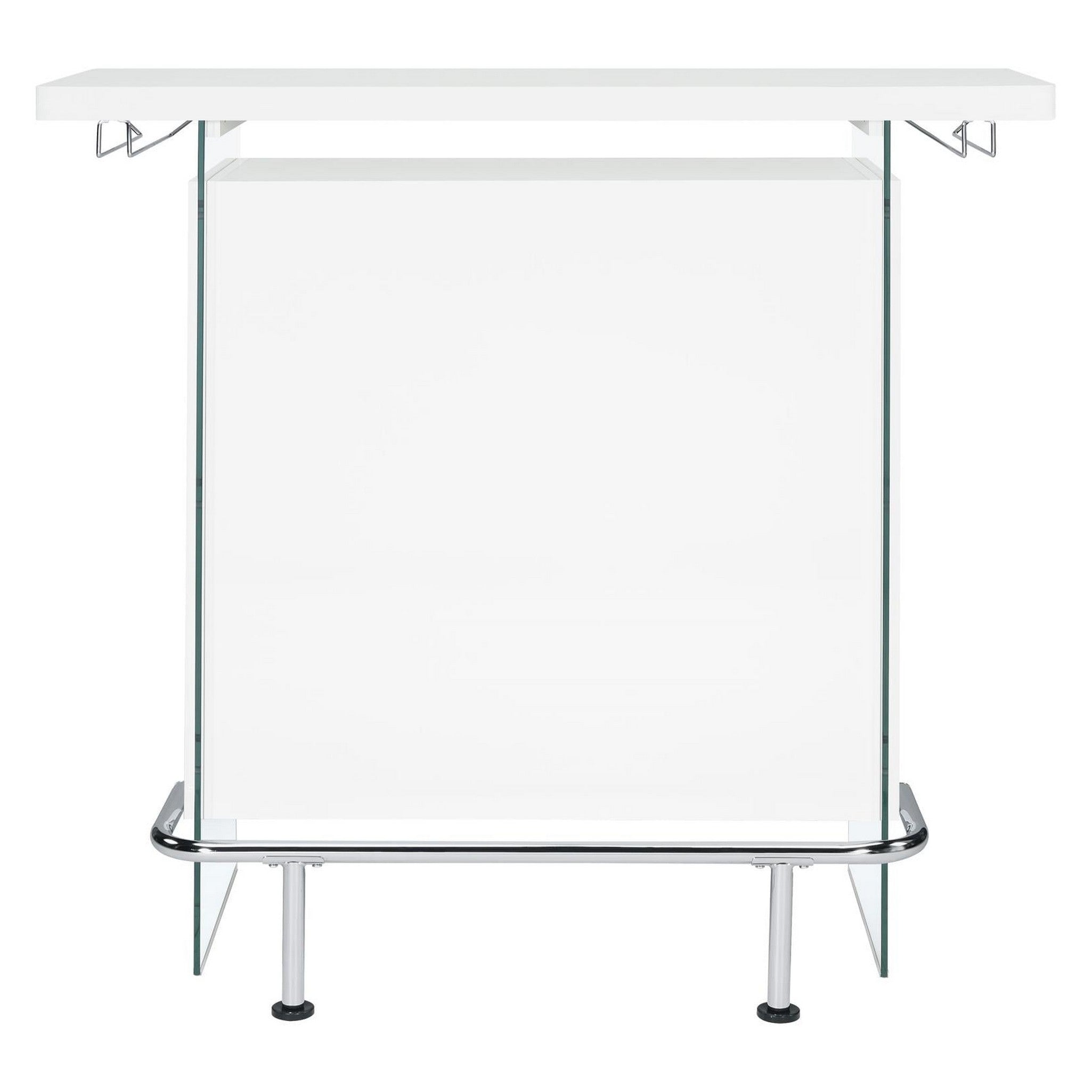 Acosta Rectangular Bar Unit with Footrest and Glass Side Panels 182632