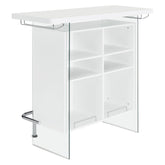 Acosta Rectangular Bar Unit with Footrest and Glass Side Panels 182632