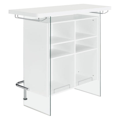 Acosta Rectangular Bar Unit with Footrest and Glass Side Panels 182632