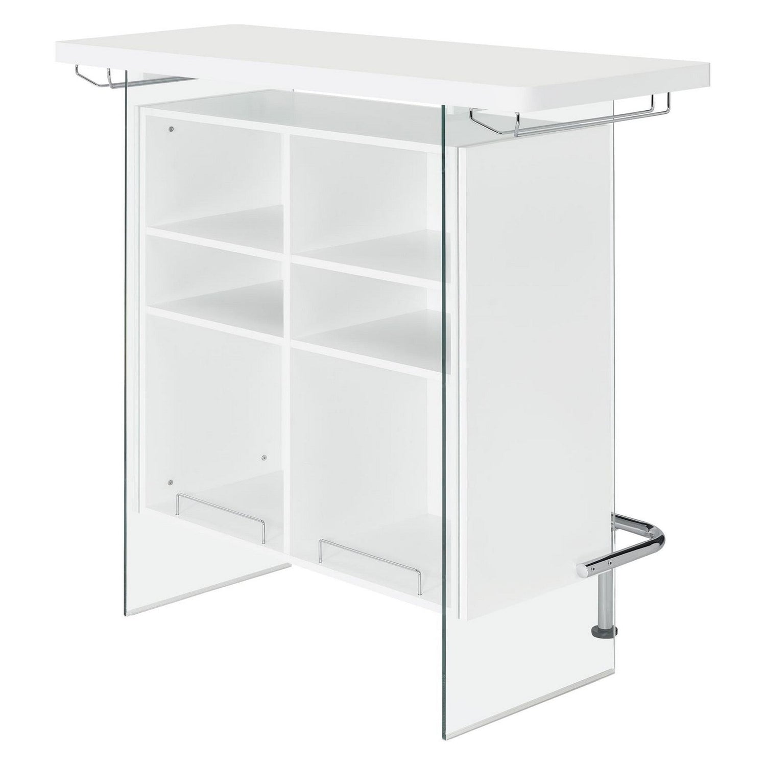 Acosta Rectangular Bar Unit with Footrest and Glass Side Panels 182632
