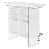Acosta Rectangular Bar Unit with Footrest and Glass Side Panels 182632