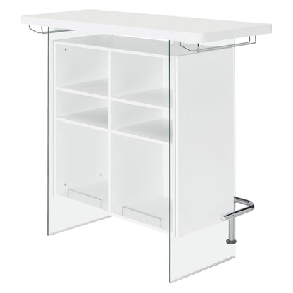 Acosta Rectangular Bar Unit with Footrest and Glass Side Panels 182632