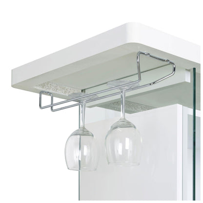 Acosta Rectangular Bar Unit with Footrest and Glass Side Panels 182632