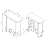 Acosta Rectangular Bar Unit with Footrest and Glass Side Panels 182632